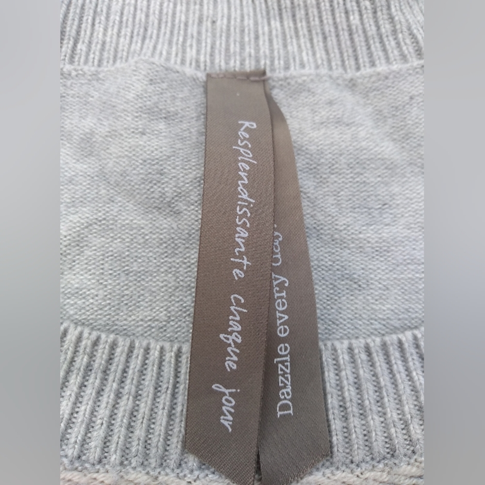 Penningtons Grey Sweater with Black & White Horizontal Stripes, Size 1X,… - Picture 5 of 9